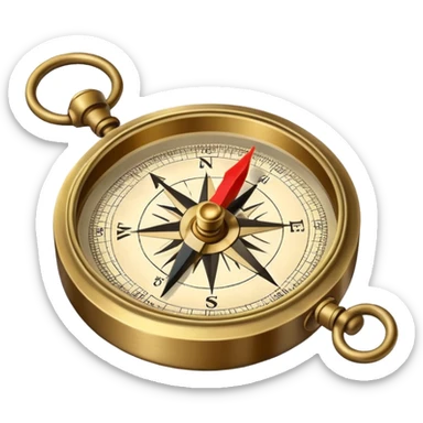 Travel compass pointing to adventure sticker