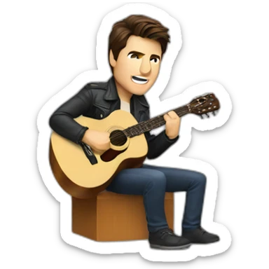 tom cruise playing the guitar sticker