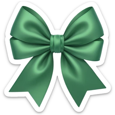 deep emerald sage green ribbon bow sticker
