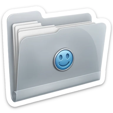 A **simple emoji-style icon** of a **frosted light-gray plastic folder** with **rounded corners**, **elastic string and button closure**, slightly translucent, clean front, subtle shading, and a small tax/forms symbol in one corner.
 sticker