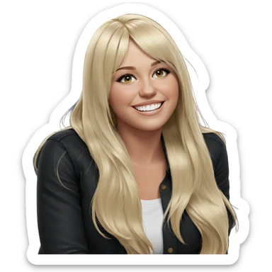 smiling girl with blonde hair sticker