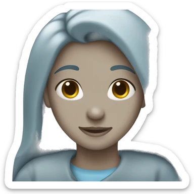 Greyish blue heart sticker