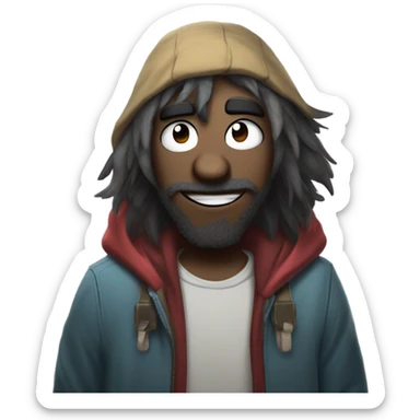 Homeless Hazbin Hotel character sticker