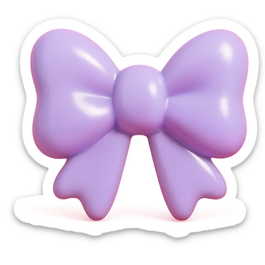 stylized lavender bow with glossy vinyl finish sticker