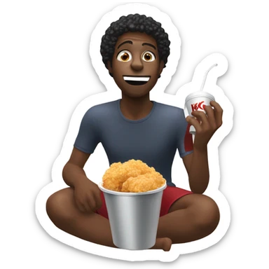 Black person eating KFC bucket sticker