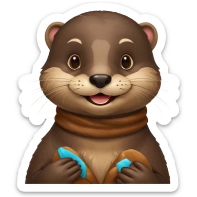 a flirty italian otter sticker