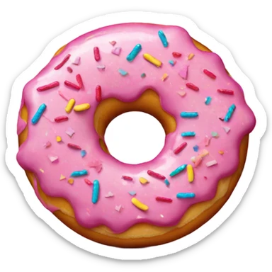 Hint pink donut with glitter and sprinkles  sticker