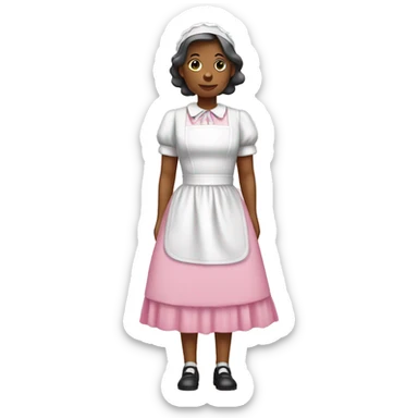 pink maid dress with white apron sticker