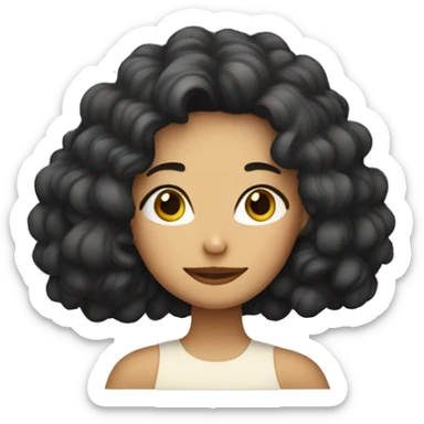 Una chica con pelo mono con una almohada sticker