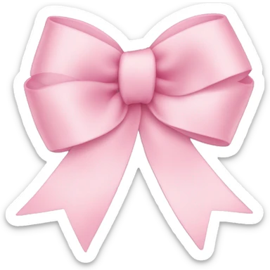 light pink ribbon bow sticker