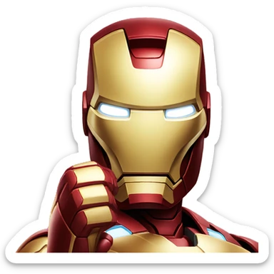 iron man showing his thumb dissaproval sticker