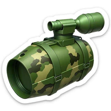 generate a realistic green elongated anti-tank mine that can be carried by a drone sticker