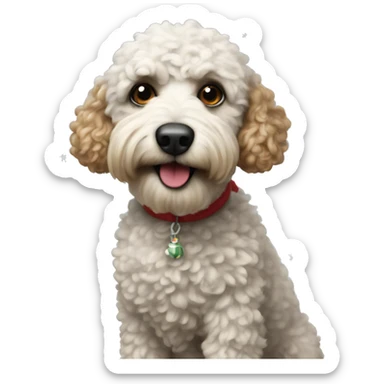 Realistic Pudel christmas  sticker