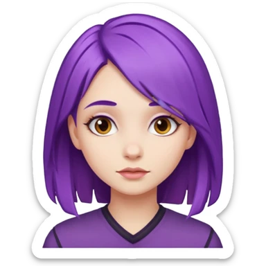 girl with purple hair sticker