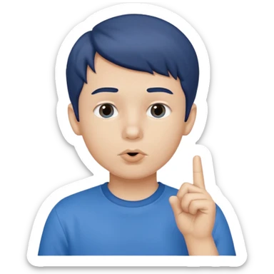 boy asking for silence sticker