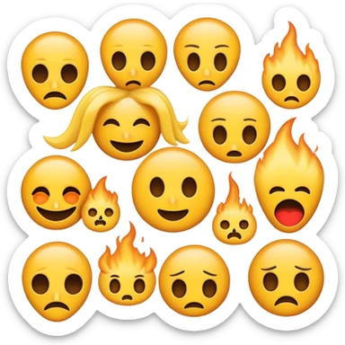 A combination of then😱😡😭💀 emojis sticker