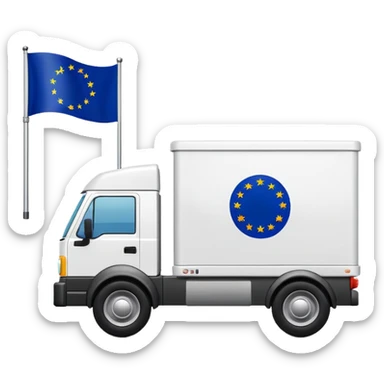 boxy cargo car with EU flag sticker