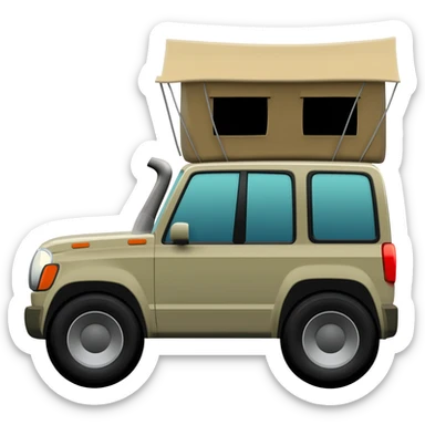 khaki car with 4WD snorkel and roof tent sticker