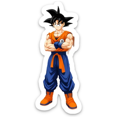 goku levantando mancuernas en el gym sticker