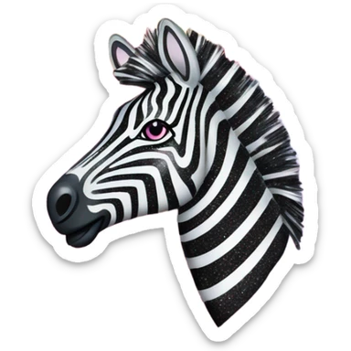 Lisa frank zebra with glitter rainbow stripes sticker