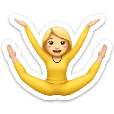 giggly emoji face doing the splits sticker