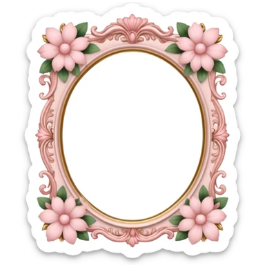 feminine photo frame with soft pinks and floral accents sticker