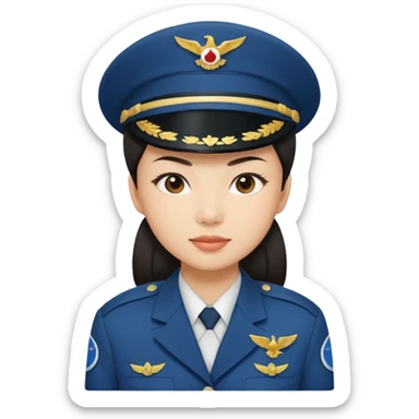 Asian female. Air Force military  sticker