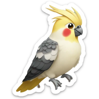 a cockatiel sitting on a branch sticker