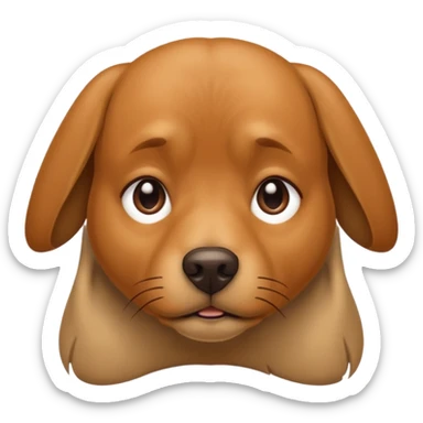 Brown dog whimpering sticker