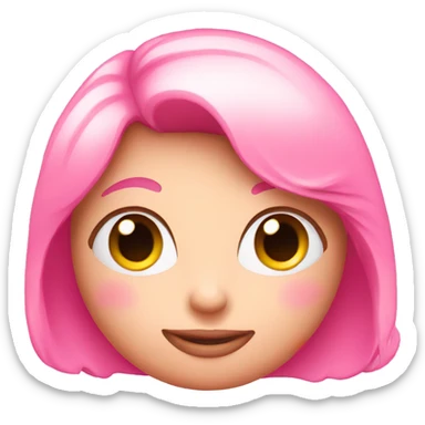 Pink emoji with mini love sticker