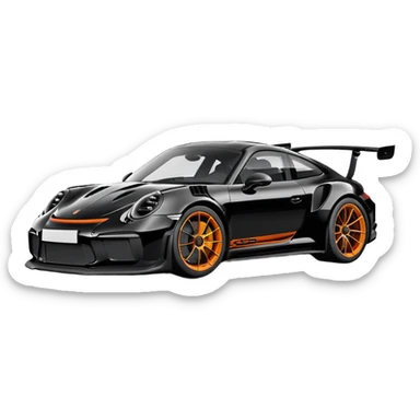 Porche 992 gt3rs noir  sticker