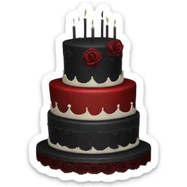 Gothic Black and red vintage cake sticker