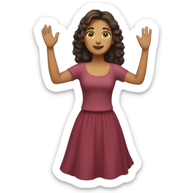Spanish Woman (full-body) (hands raised) (arms hair) sticker