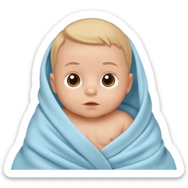 Baby boy newborn in a light blue blanket  sticker