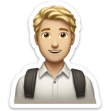 tall, male caucasion student with brown eyes and sandy coloured hair sticker