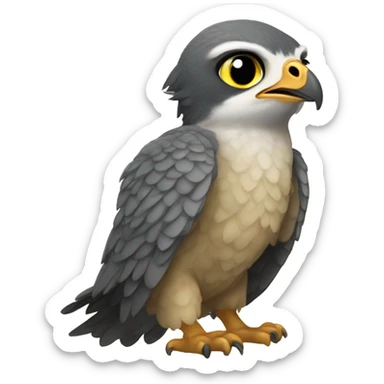 Baby peregrine falcon dressed as a hobbit sticker