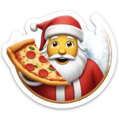 Santa comiendo pizza sticker
