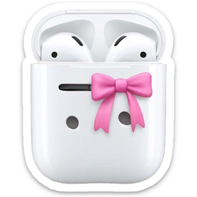 airpod with pink bow sticker