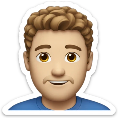 White men with short brown hair, blue eyes and bristle  sticker