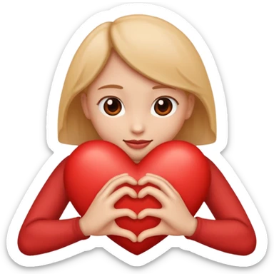 I want an emoji of a heart embraced by two arms, something tender. sticker