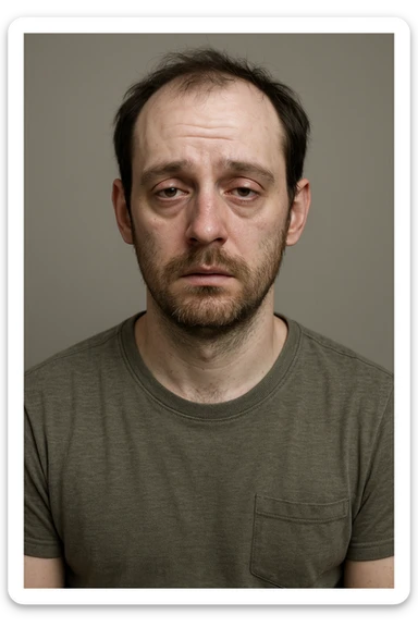 Uomo con testosterone basso  immagine realistica in 3D in italiano sticker