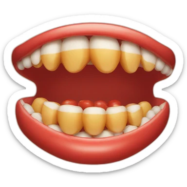 Mouth with Hotdogs for teeth sticker