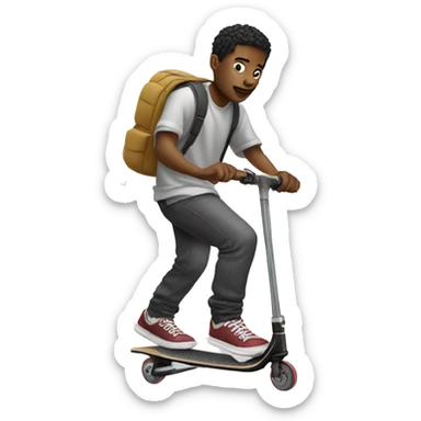 streetwear guy doing freestyle scootering sticker