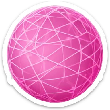 Pink and light pink connected network globe   sticker