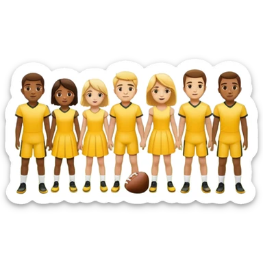 football team mens  kids in yellow dress sticker