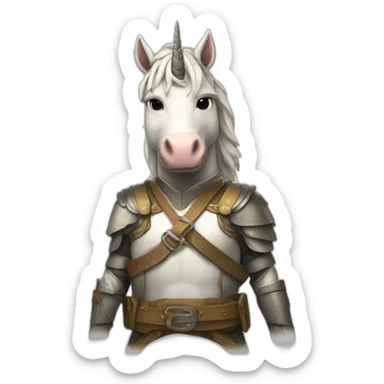 a unicorn liberation fighter with dangerous belt sticker