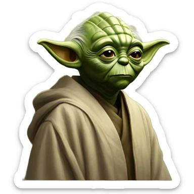 master yoda and behind there is a painting of master yoda sticker