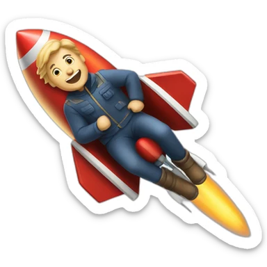 British yorkshire man straddling a rocket sticker