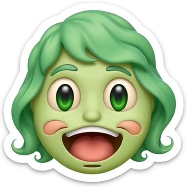stinky emoji with green wavy stink lines, disgusted face sticker