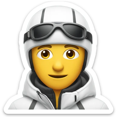 white guy with stubs in skiing gear sticker